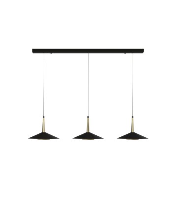 ORION * LÁMPARA LINEAL NEGRO/CUERO 3L LED  24W 3000K